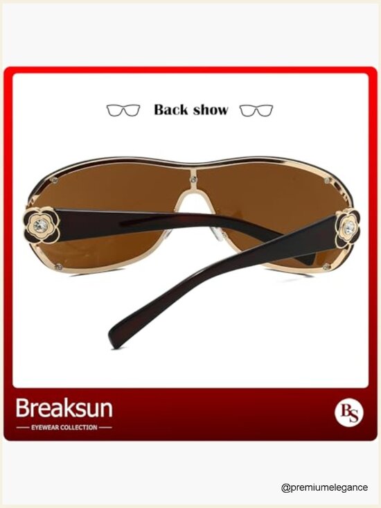Oversized Y2K Sunglasses Women Men Luxury Wrap Around Shield Rimless Shades
